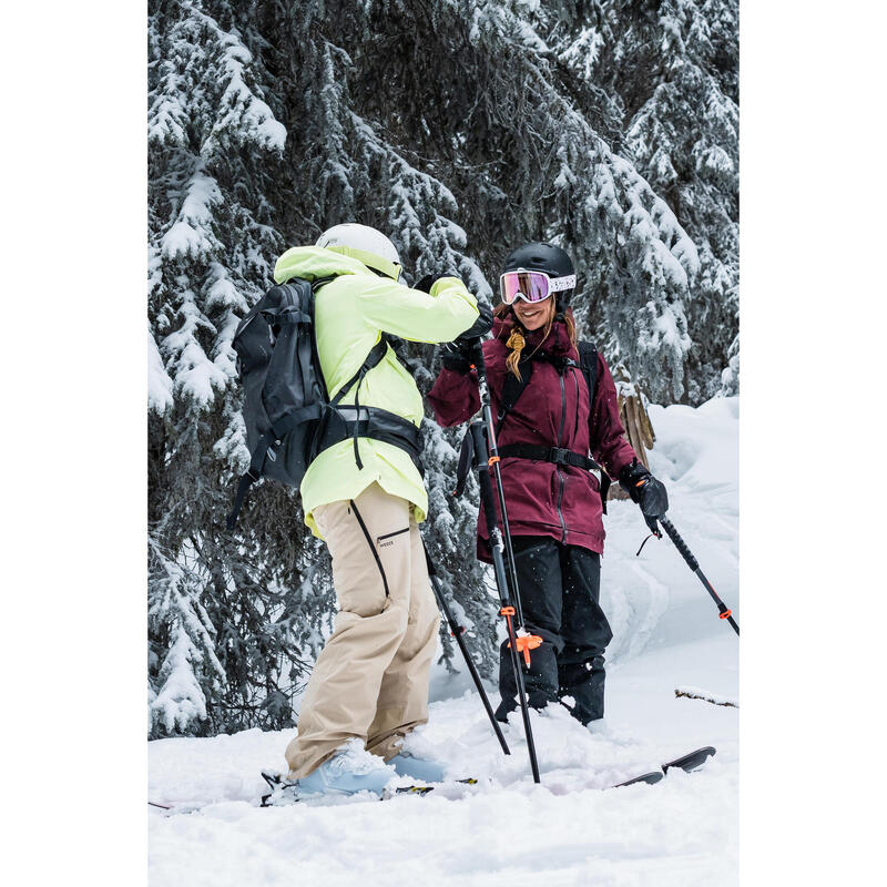 Pantalón de esquí y nieve impermeable Mujer Wedze Ski-P 100 beige