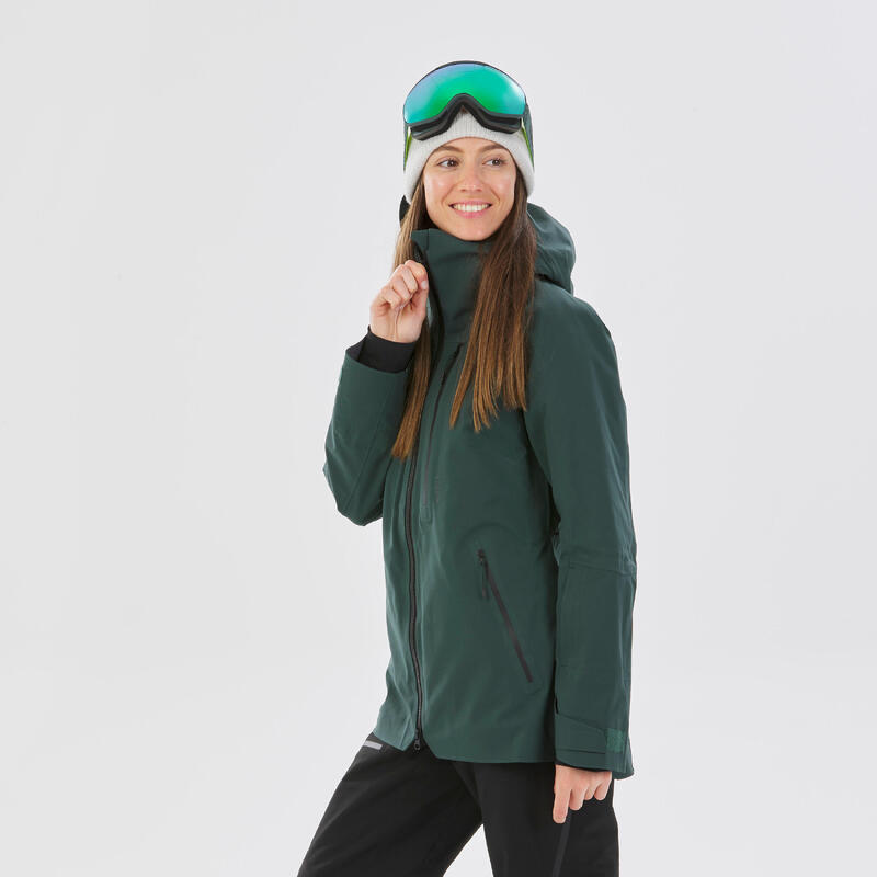 Dámská lyžařská bunda FR500 zelená 