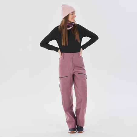 Rožnate ženske smučarske hlače FR500