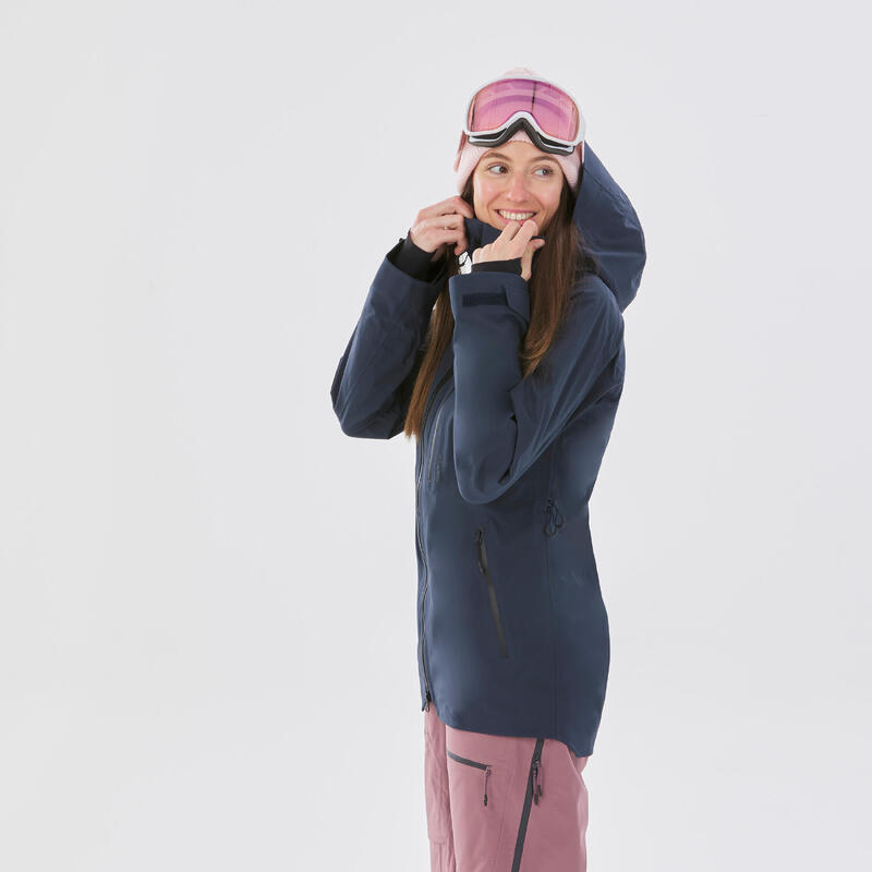 VESTE DE SKI FEMME FR 500 - BLEU MARINE