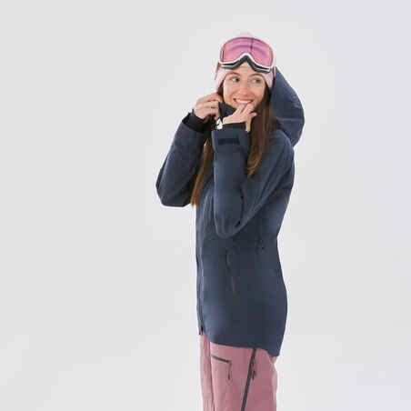 WOMEN’S SKI JACKET FR 500 - NAVY BLUE