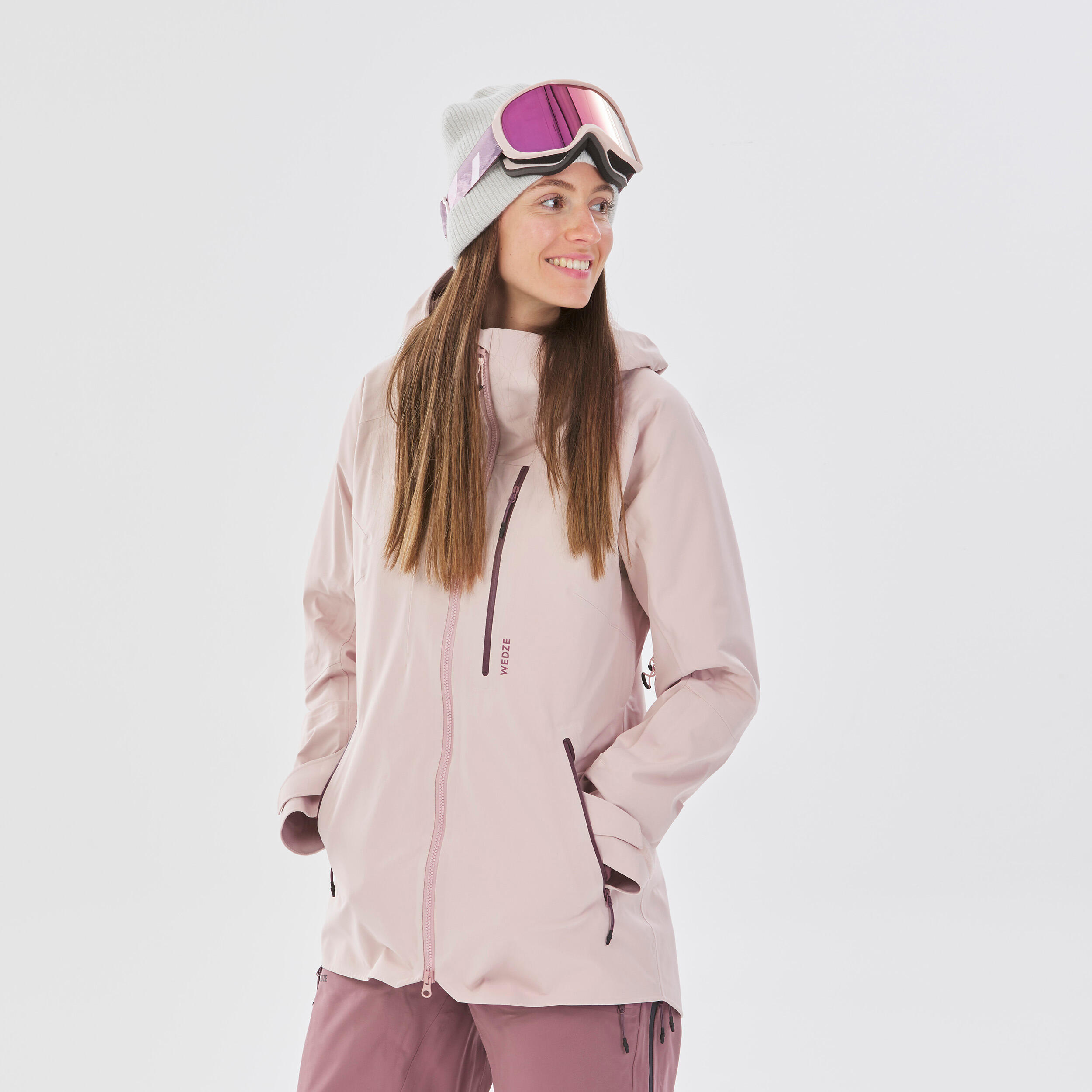 Unisex Fluorescent Pink Ski Jacket For Men Women Windproof