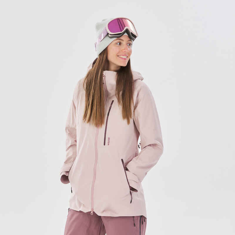 Skijacke Freeride Damen - FR500 New Padding rosa 
