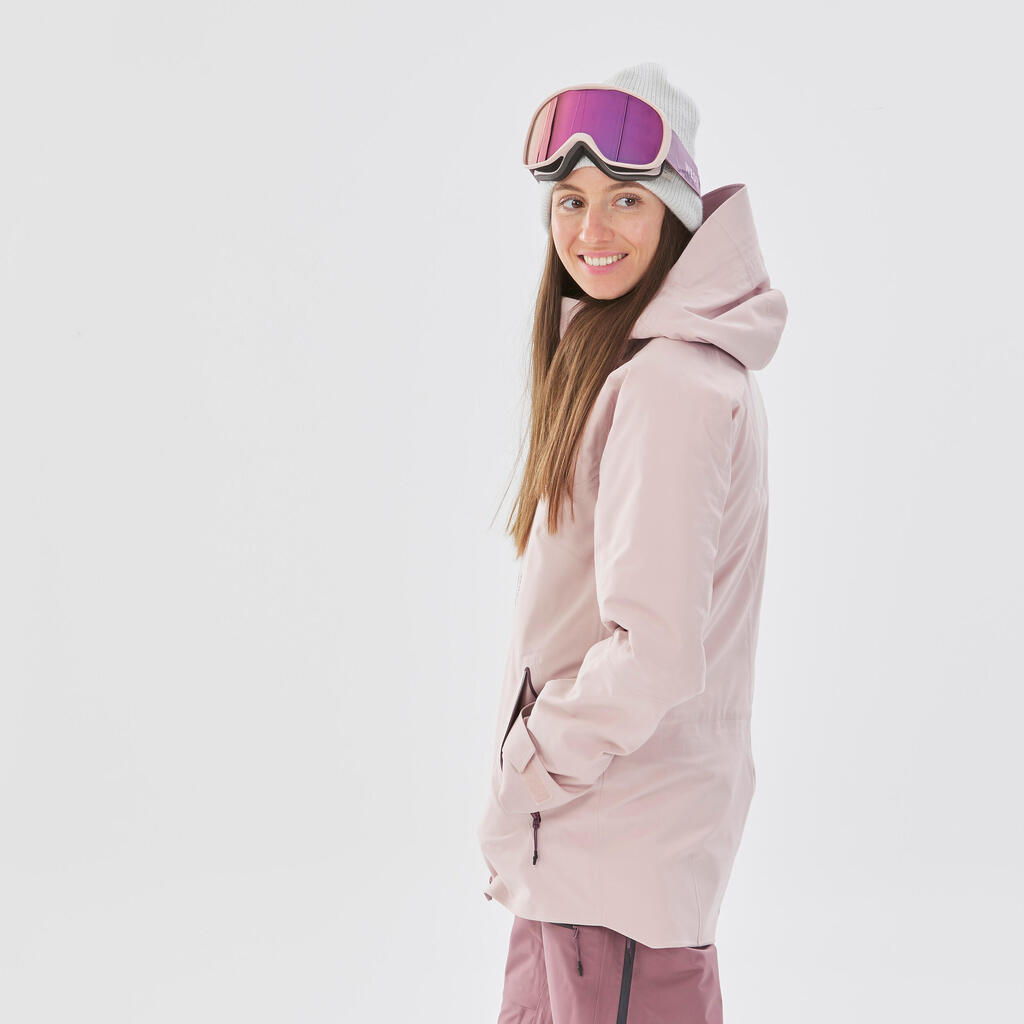 WOMEN’S SKI JACKET FR 500 - PALE PINK