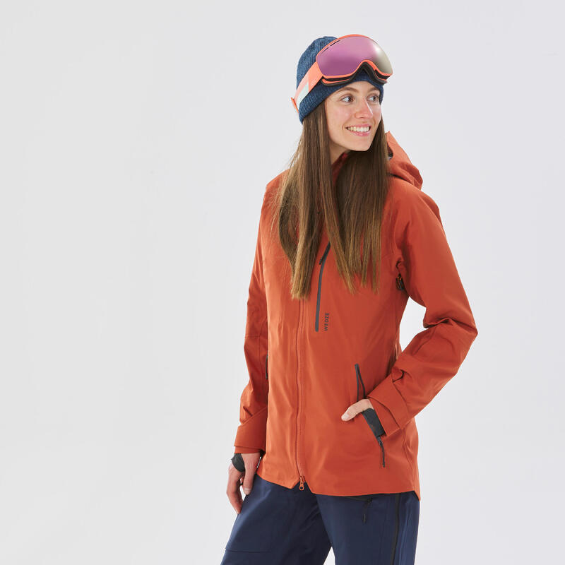 Ski-jas voor dames FR500 terracotta