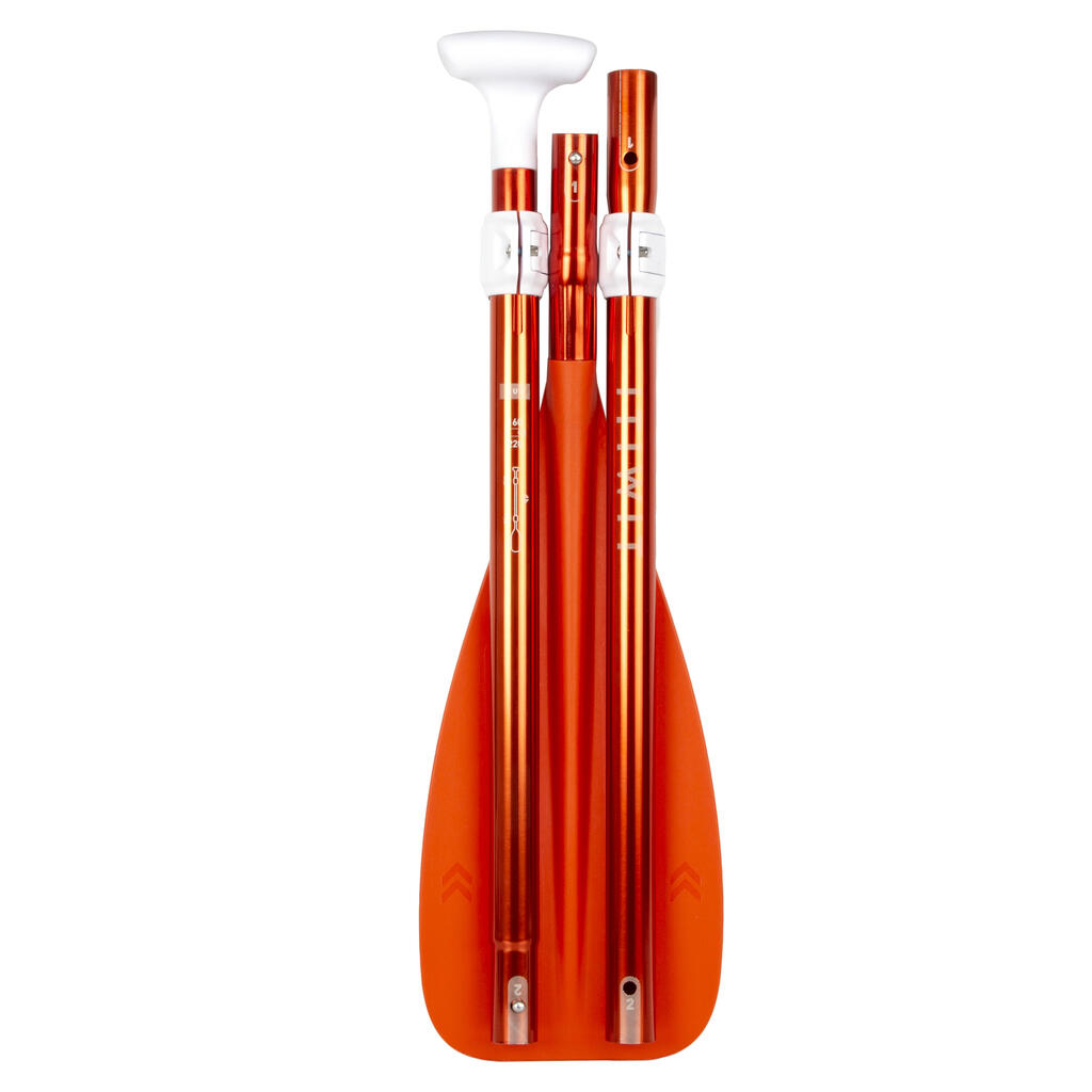 Pádlo 100 Compact na paddleboard 5 častí 160-220 cm oranžové