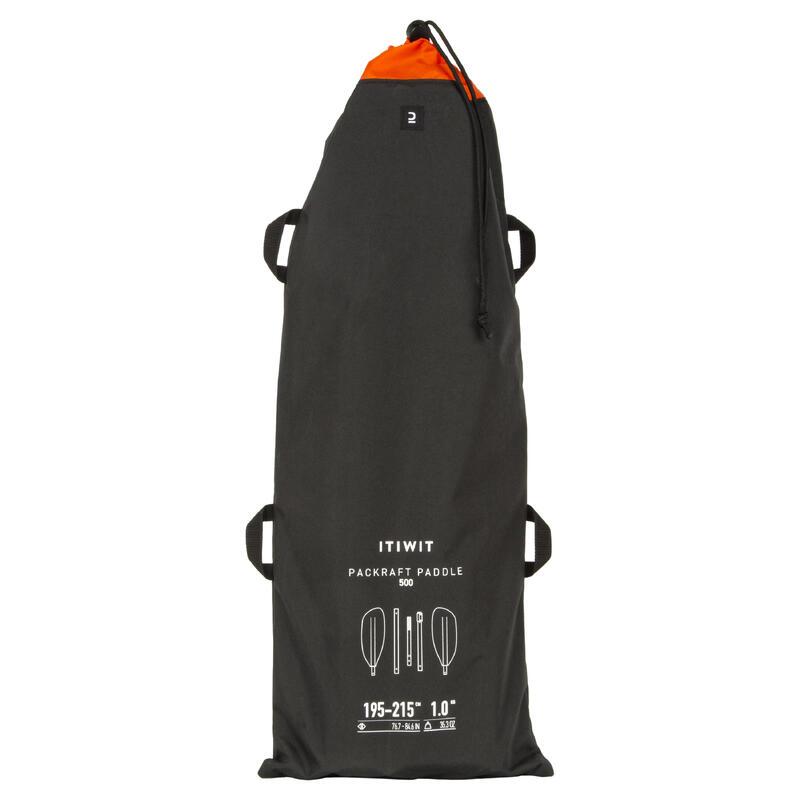 Pagaia de kayak/packraft carbono-plástico desmontável regulável 5 partes 195-215