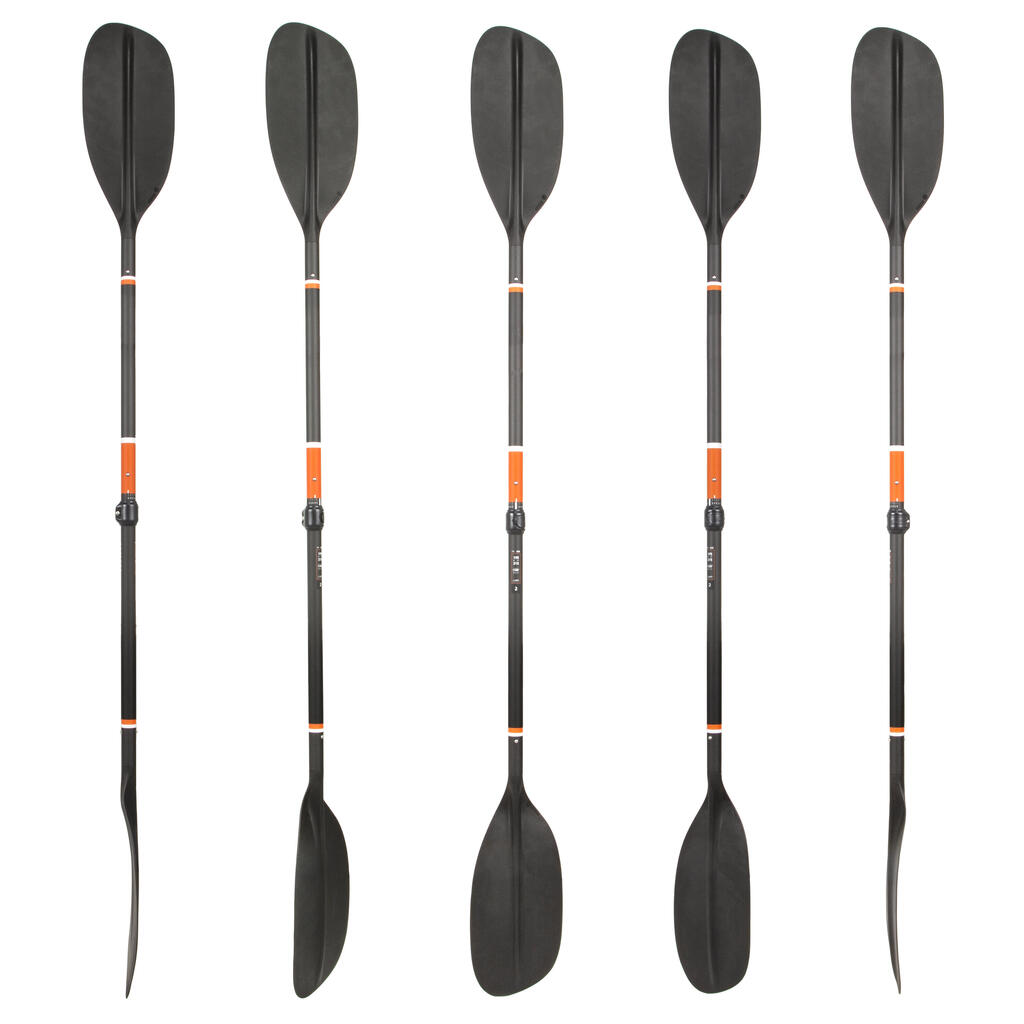 Paddel Kajak/Packraft Carbon/Kunststoff zerlegbar/verstellbar 5-tlg. 195–215 cm