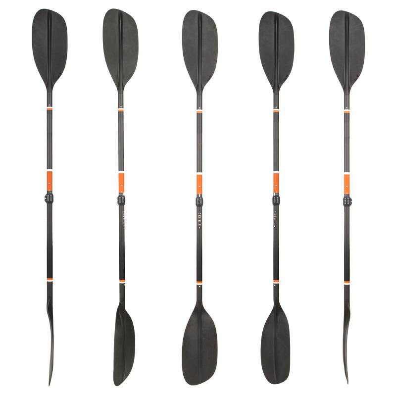Pádlo na kajak/packraft karbon a plast pětidílné nastavitelné 195–215 cm