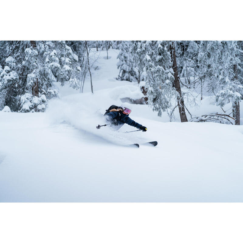 Veste de ski et snowboard chaude et respirante femme, FR 500 bleu marine