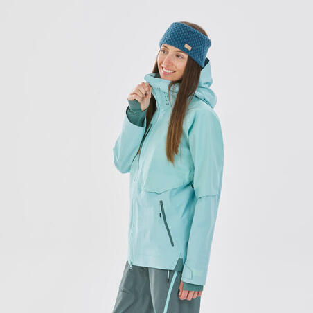 Куртка лижна жіноча FR900 для фрирайду - Зелена
