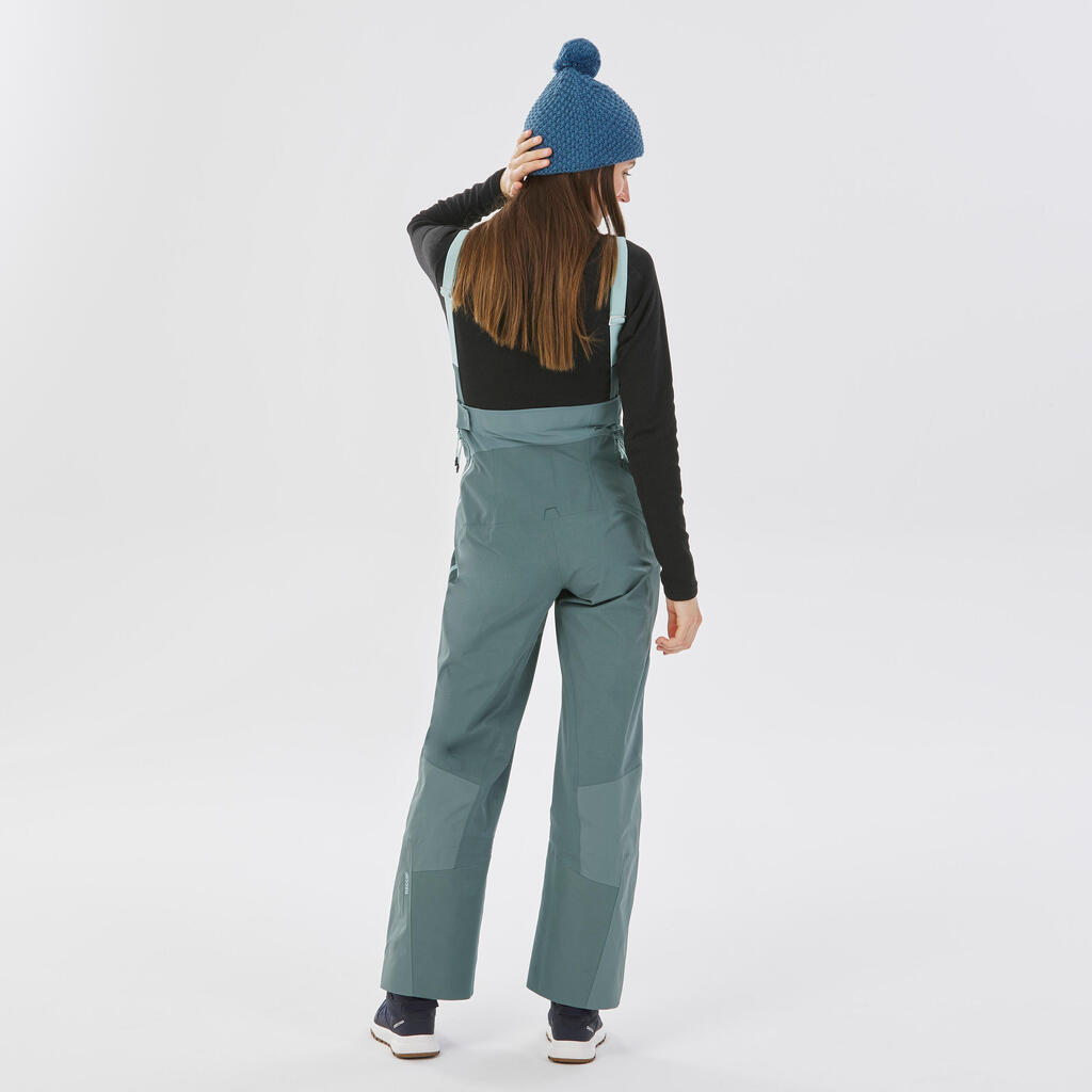 Women's Ski Salopette Trousers FR900 - Light Blue