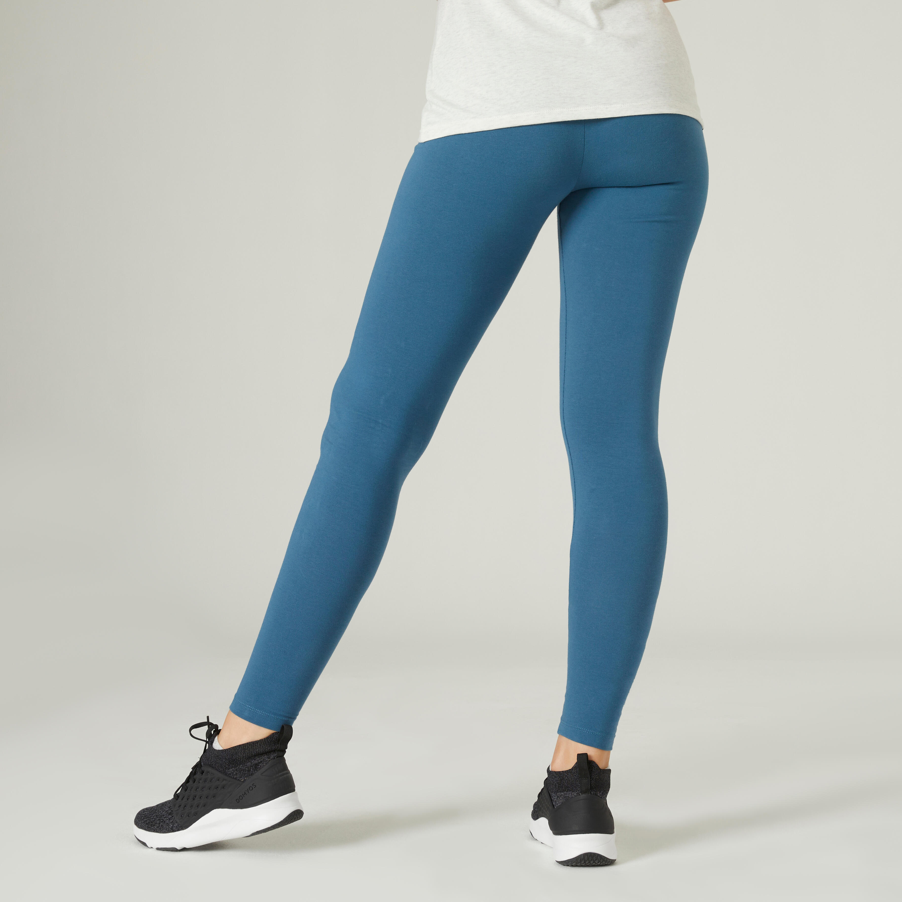 Women's Fitness Leggings - Fit+ 500 Blue/Grey - Deep teal - Domyos -  Decathlon