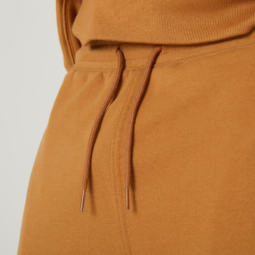 Pantalon jogging fitness regular homme, marron caramel