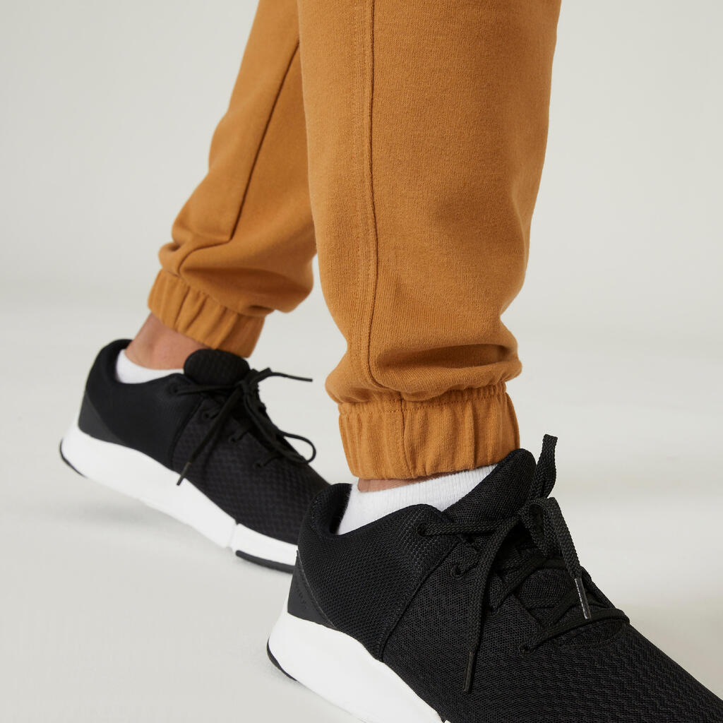 Pantalon jogging fitness regular homme, marron caramel