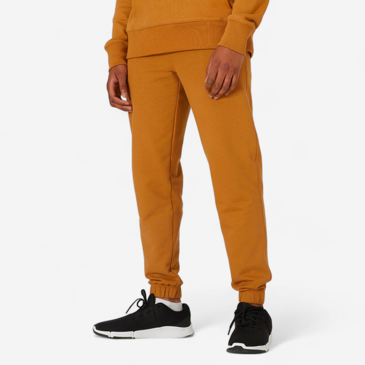 Pantalon jogging fitness regular homme, marron caramel