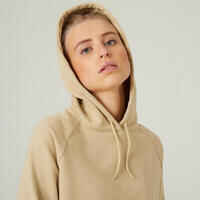 Women's Cropped Fitness Hoodie 520 - Beige