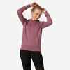 Women's Long Fitness Hoodie 500 Essentials - Grape