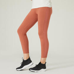 Legging 7/8 Fitness Femme Slim Sépia