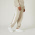 Men's Trackpant Jogger Regular Fit 560  With Side Panel for Gym- Beige/White