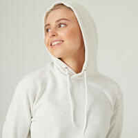 Women's Fitness Hoodie 500 Essentials - Off-White