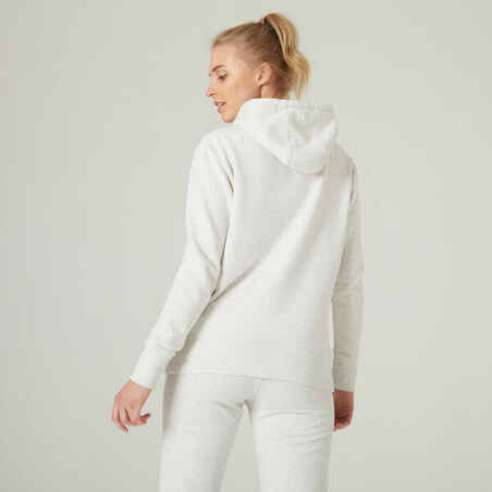 Women's Fitness Hoodie 500 Essentials - Off-White