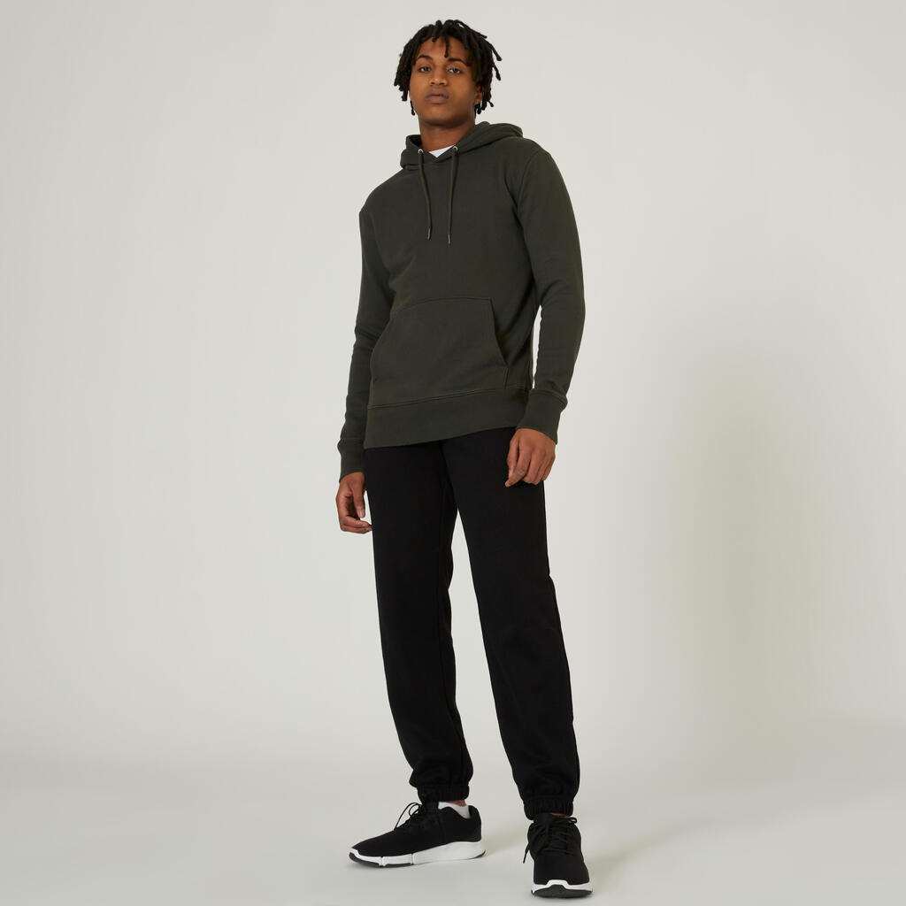 Sweat à capuche Fitness Homme - 500 Essentials Noisette