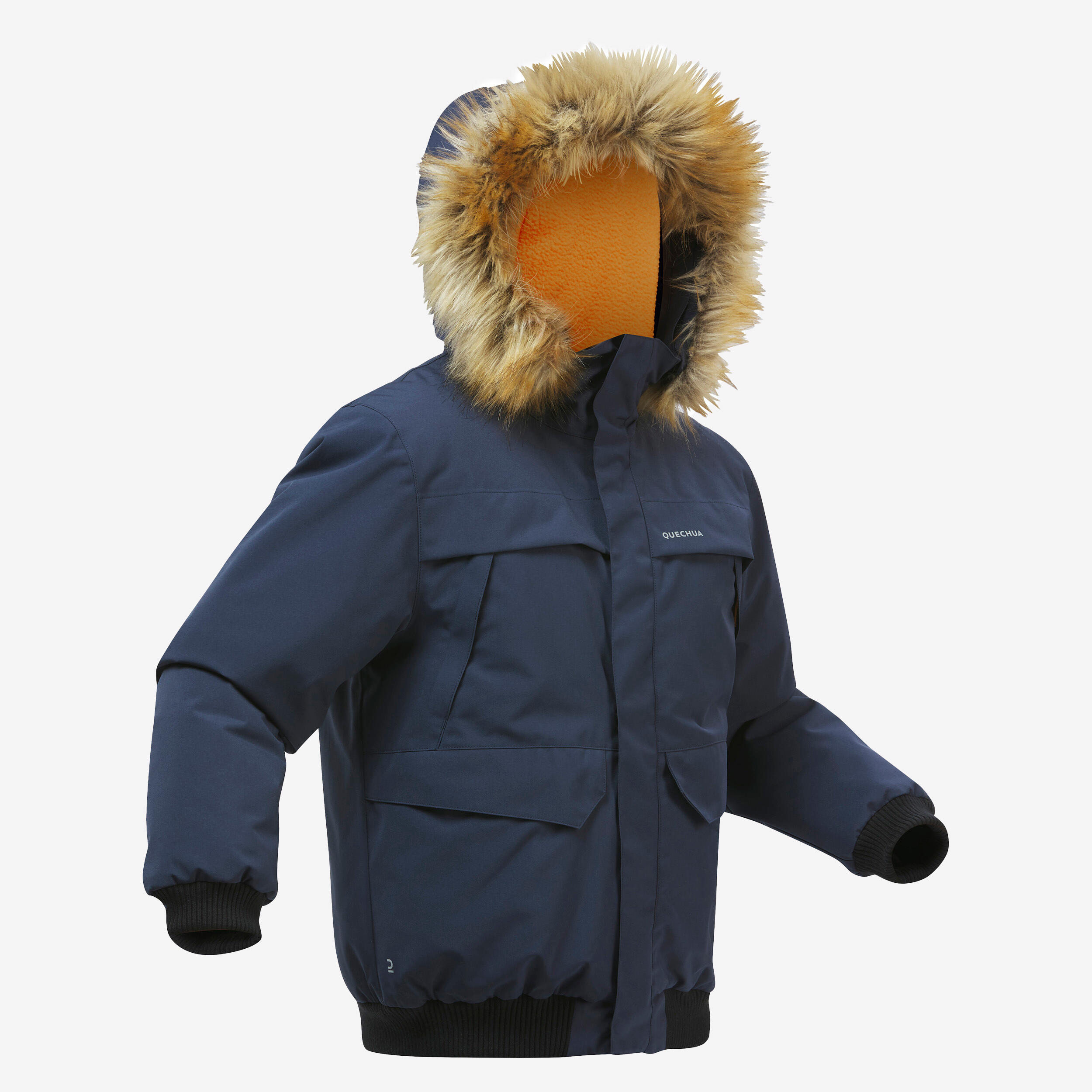 Geacă Iarnă Impermeabilă Călduroasă Drumeție pe zăpadă SH100 X-Warm -6,5°C Bleumarin Copii 7- 15 ani -65°C