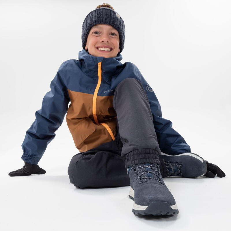 Çocuk Su Geçirmez Outdoor Deri Kar Botu - Lacivert - 35 / 38 - SH500