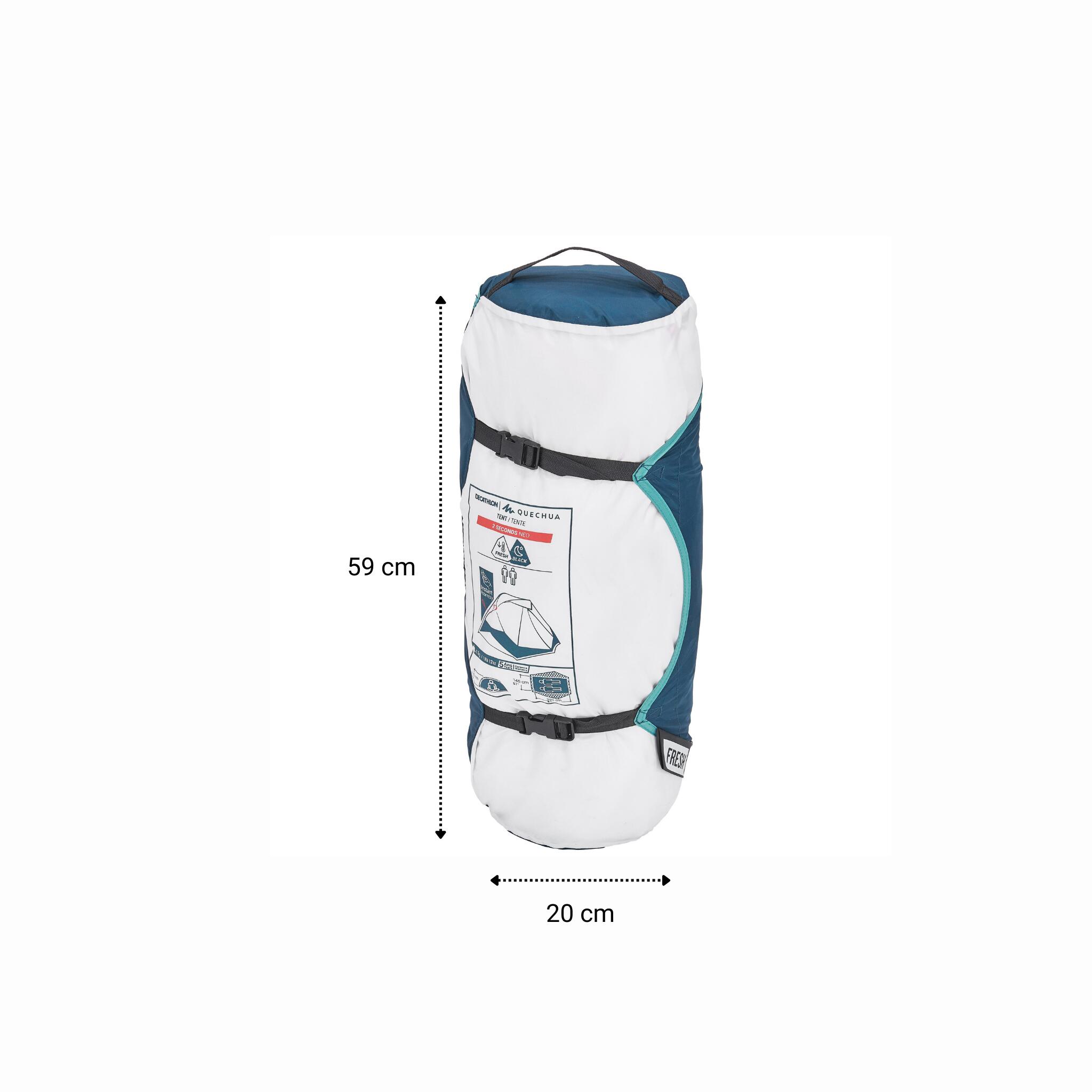Tente de camping 2 personnes, 2 Seconds Easy Fresh & Black 12/16