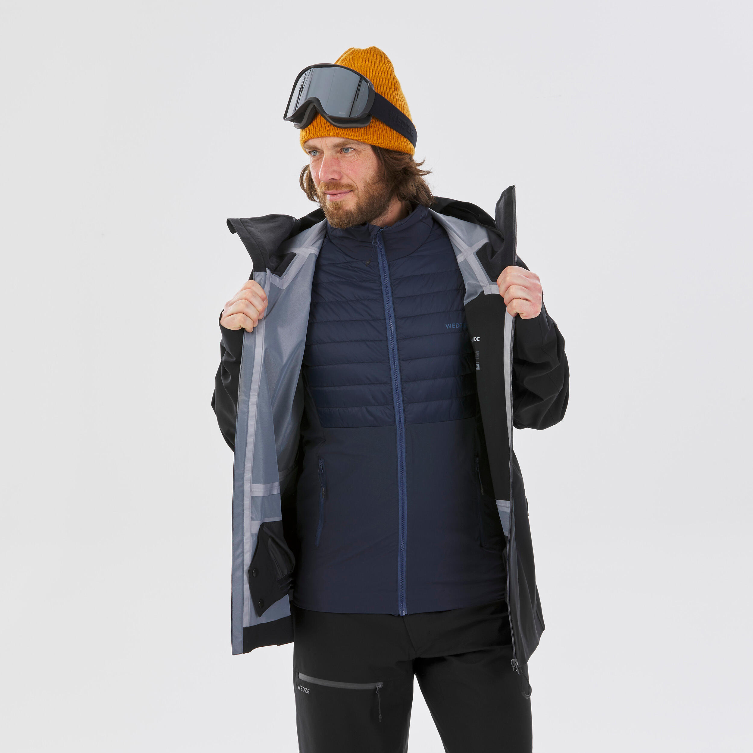 スキー Decathlon- France Ski& Snowboard-Jacket Men's warm ski and snowboard jacket 100 - white/black