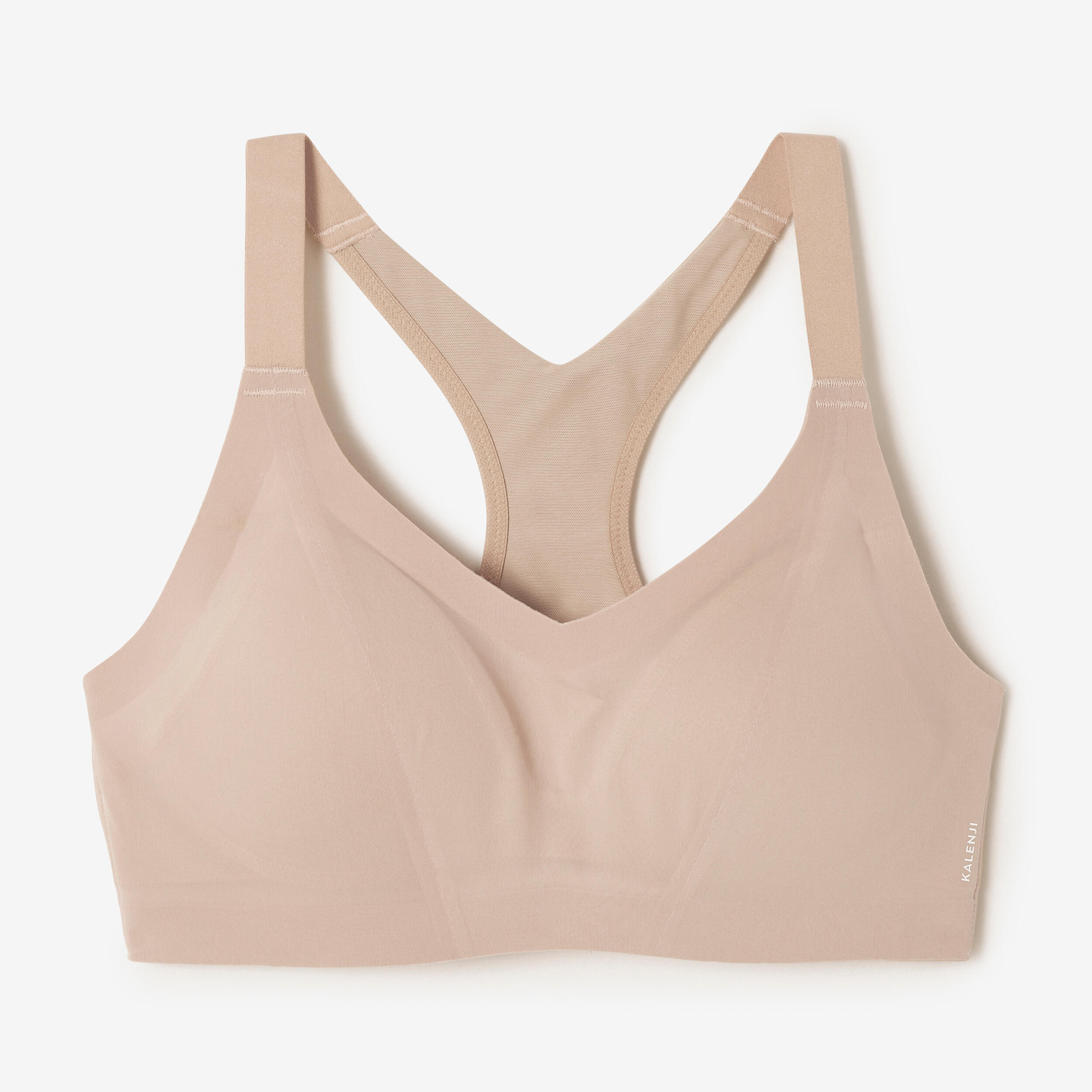 Women's invisible sports bra with high-support cups - Beige 9/11