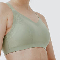 Women's invisible sports bra with high-support cups - Khaki