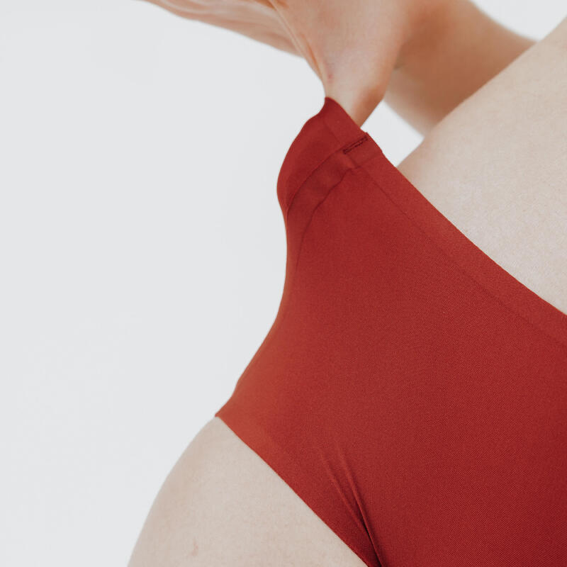 Boxer effet seonde peau Femme - Rouge acajou