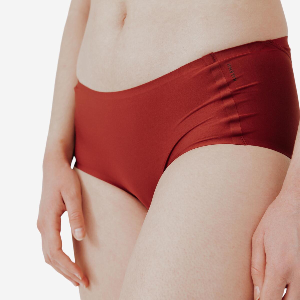 Boxer effet seonde peau Femme - Rouge acajou