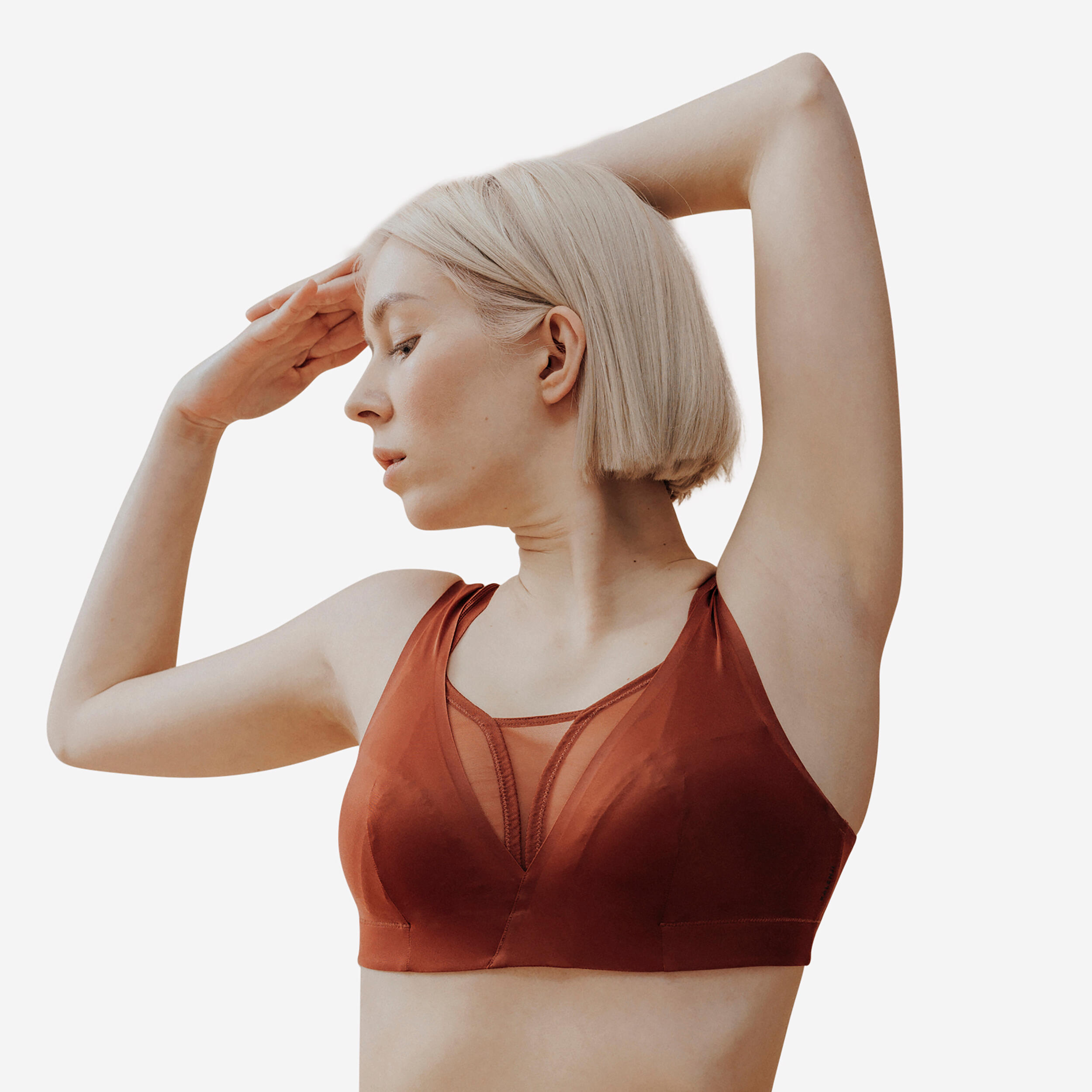 Kalenji - Soutien Gorge De Sport Lingerie Maintien Eleve - Brassière - Sous Vetement Multisport - Bordeaux-marron - 40m - Decathlon