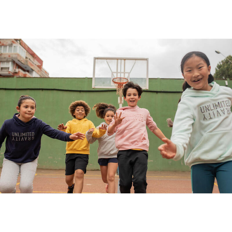 Sweat à capuche chaud enfant - 500 marine imprimé