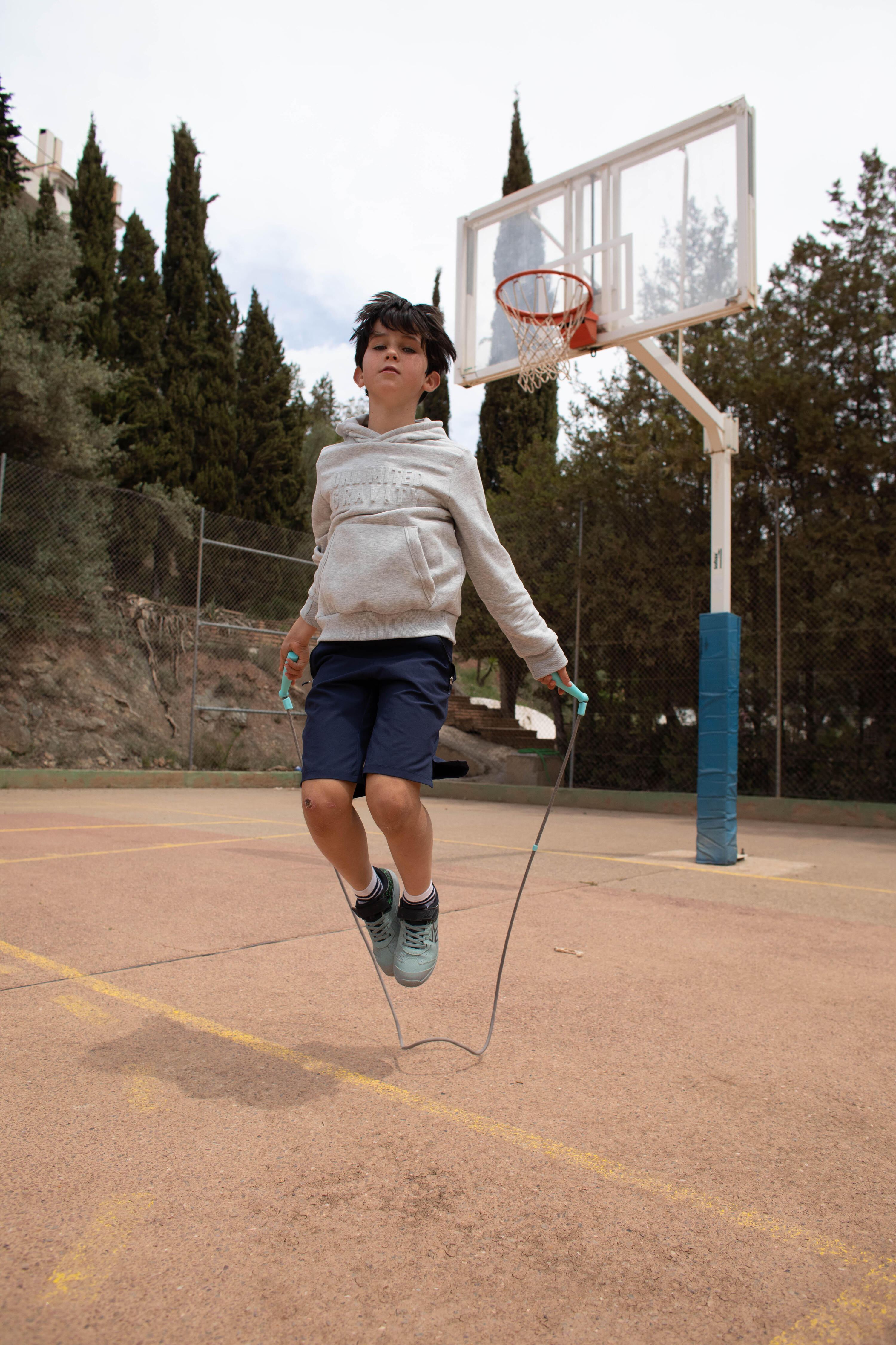 Corde à sauter réglable enfant – 500 bleu 7/10