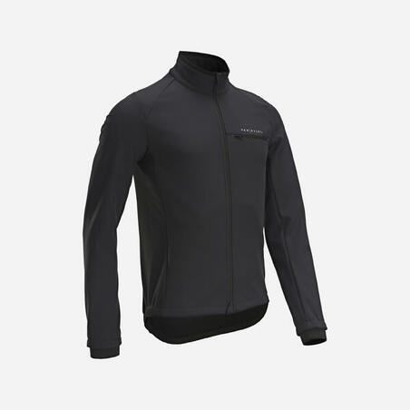 Куртка-софтшел чоловіча RC100 для шосейного велоспорту чорна