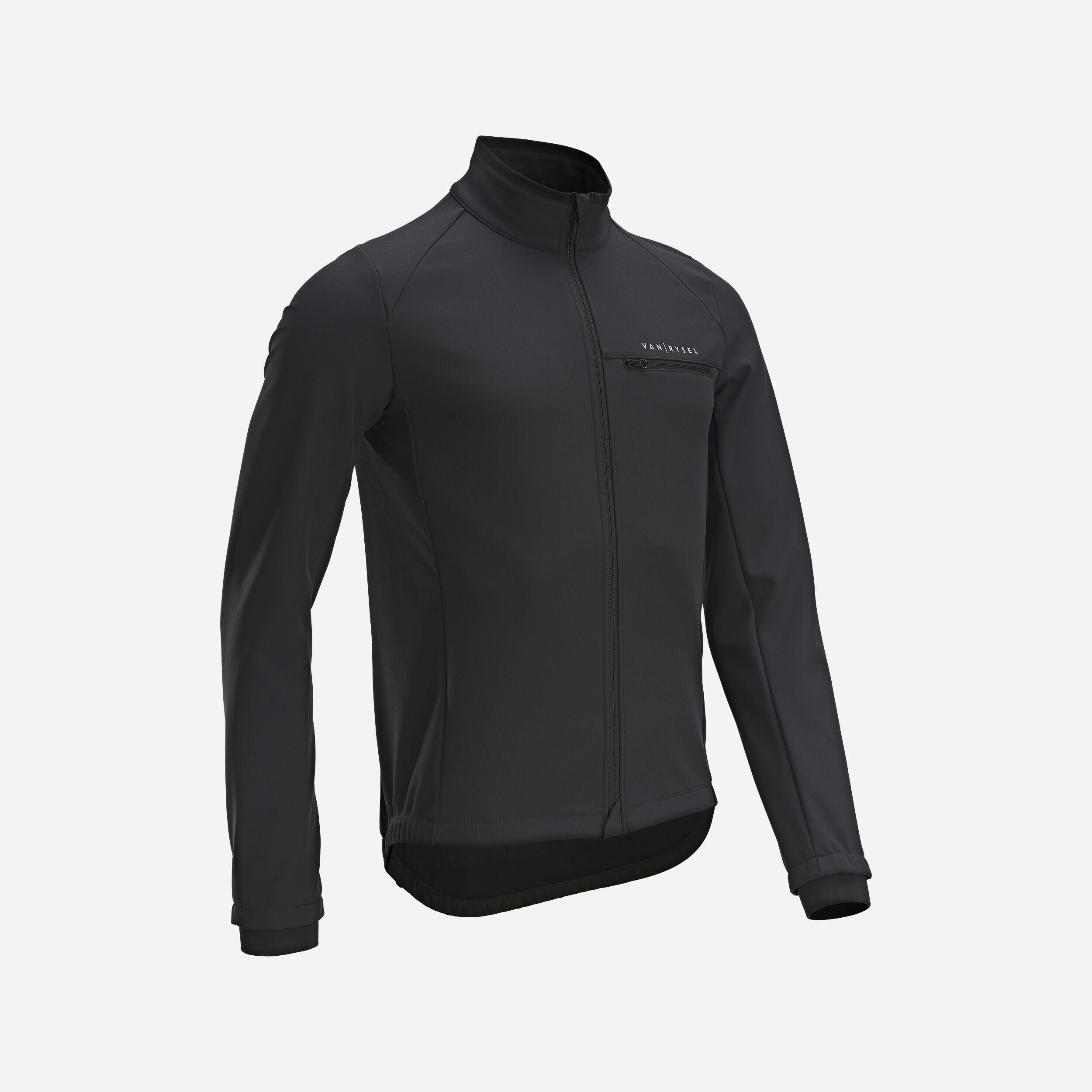 VAN RYSEL Men's Long-Sleeved Road Cycling Winter Jacket RC100 - Black