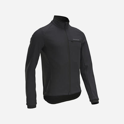 Fietsjas voor heren rc100 met lange mouwen winter zwart