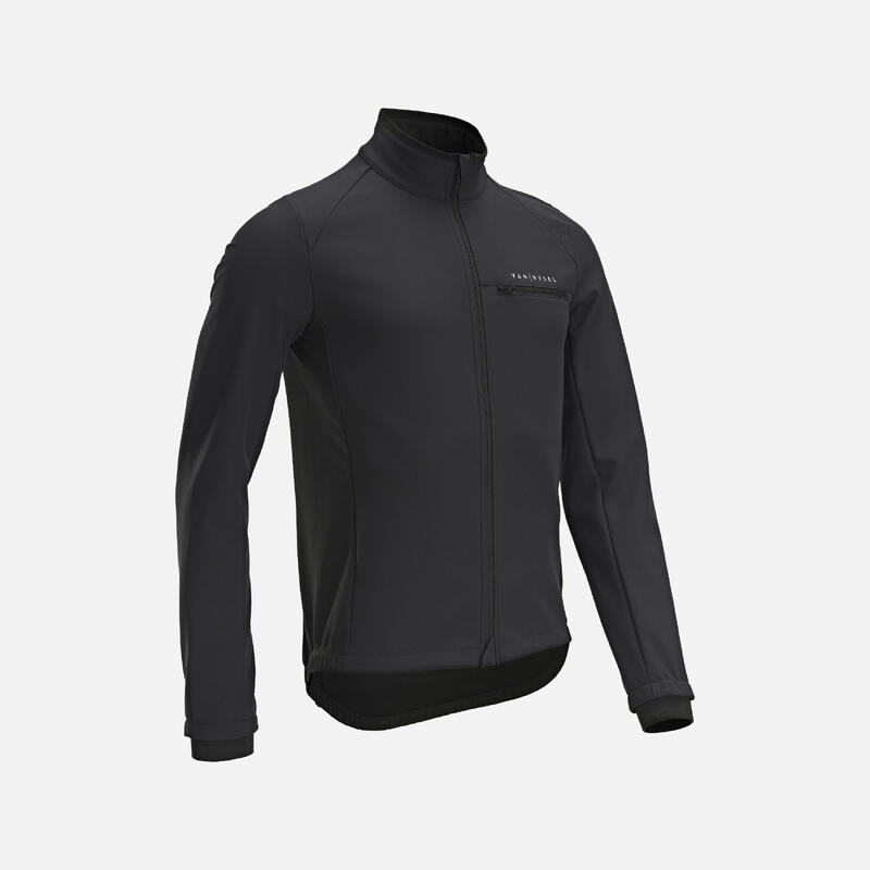 VESTE VELO ROUTE MANCHES LONGUES HIVER HOMME - RC100 NOIRE