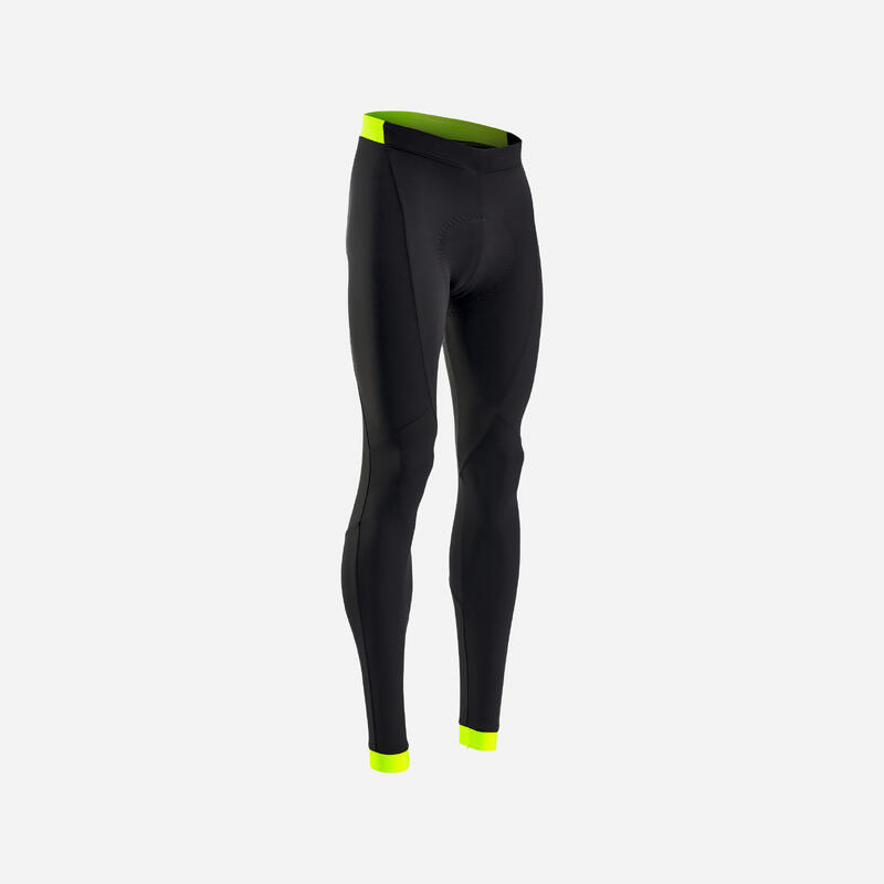 Culotte ciclismo largo invierno Triban RC100 negro amarillo