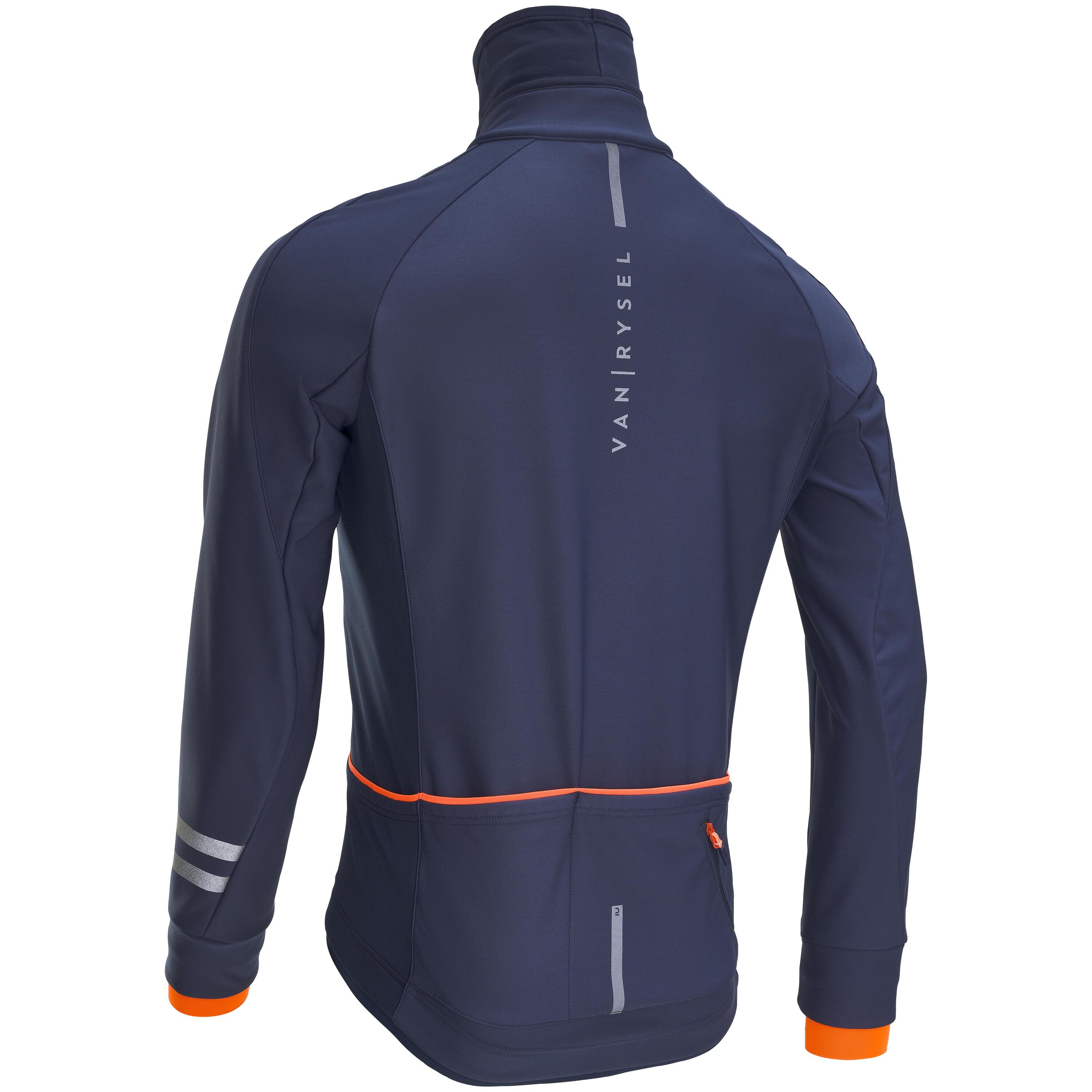 Men's Cycling Winter Jacket RC500 - Navy Blue/Orange 7/7