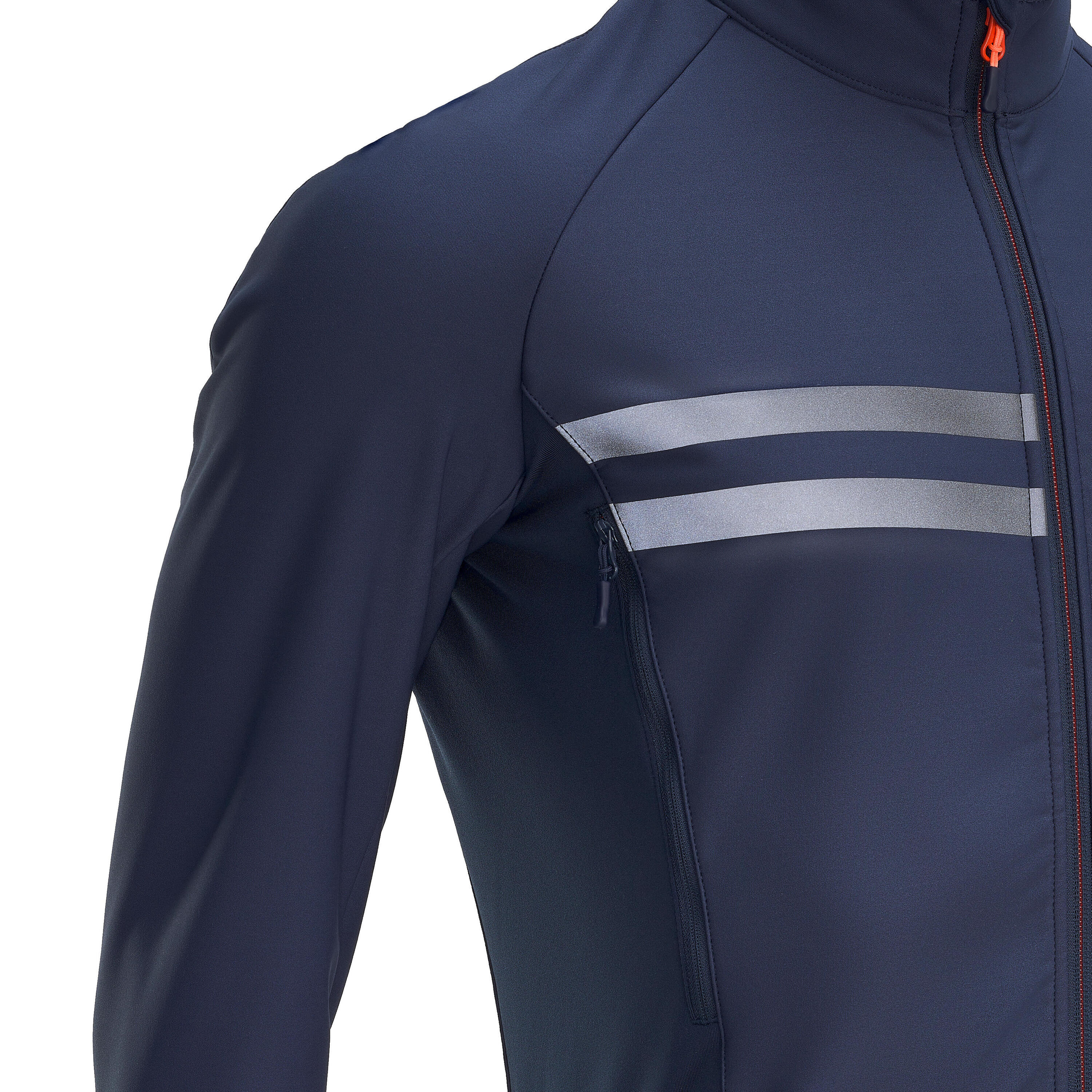 Men's Cycling Winter Jacket RC500 - Navy Blue/Orange 3/7