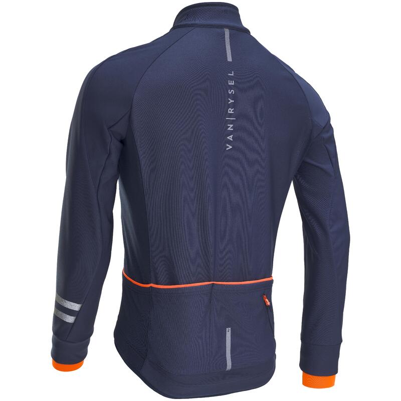 Men's LongSleeved Winter Road Cycling Jacket RC 500 Black VAN RYSEL