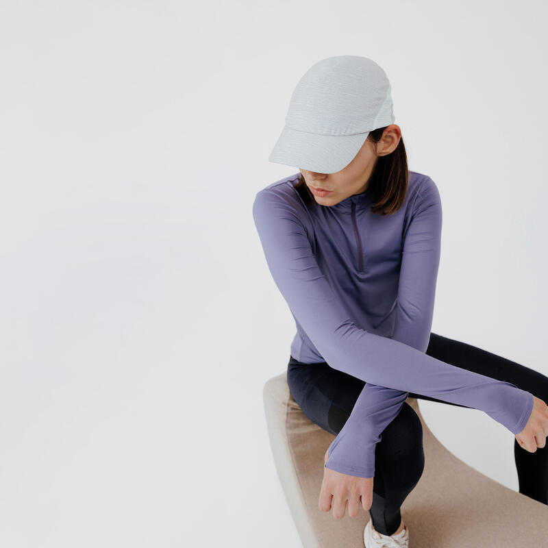 Gorra Running Hombre/Mujer Gris Claro Ajustable