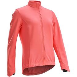 Chaqueta Ciclismo Carretera 100 Mujer Coral Invierno