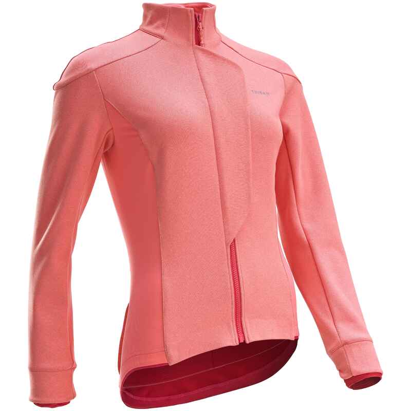 Women's Road Cycling Winter Jacket 500 Coral Decathlon