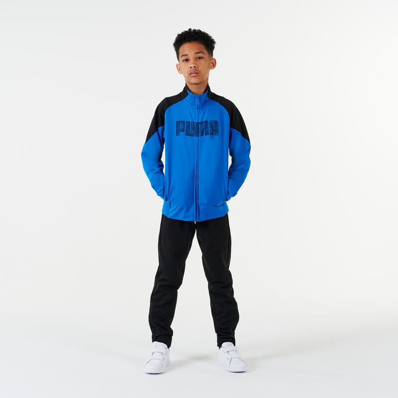 Survêtement enfant synthétique respirant - noir et bleu PUMA